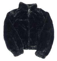 Čierna kožušinová crop bunda zn. New Look