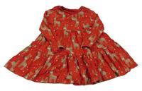 Červené bavlnené šaty so sobmi F&F