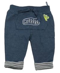 Tmavomodré tepláky s nápisom a príšerkou C&A