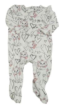 Bílý overal s kočkami a nápisem Disney