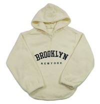 Smotanová fleecová mikina s nápisom a kapucňou Shein