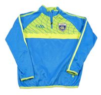 Modro-neónově zelená thermo mikina s nášivkou