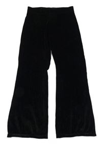 Černé třpytivé sametové kalhoty F&F
