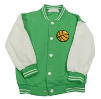 Zeleno-biela baseballová mikina s loptou H&M