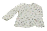 Bílé květinové propínací triko Mayoral