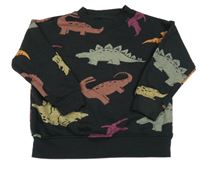 Čierna mikina s dinosaurami PRIMARK