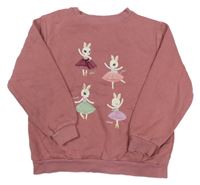 Ružová mikina s králíky-baletkami H&M
