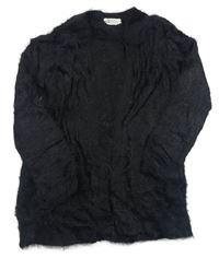 Čierny svetrovo/chlupatý cardigan H&M