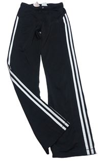 Čierne športové tepláky s pruhmi Adidas