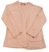 Lososový melírovaný úpletový cardigan George