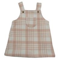 Svetloružová -biele kockovaná fleecové na traké šaty zn. George