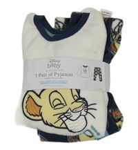 Nové - Bielo-tmavomodré fleecové pyžama so Simbou zn. Primark