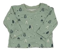 Světlekhaki tričko so stromami zn. Matalan