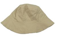 Béžový šušťákový obojstranný klobúk