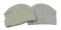 2x šedá bavlněná čepice