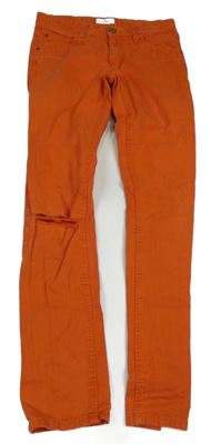 Oranžové rifle s dírou na koleni Tom Tailor