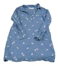 Modré košilové šaty riflového vzhledu s jednorožcami H&M