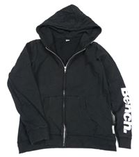 Černá propínací mikina s logem a kapucí Bench