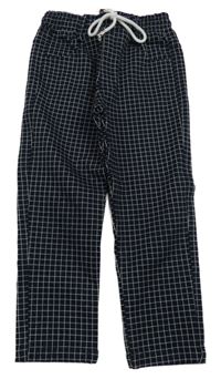 Tmavomodro-biele kockované nohavice