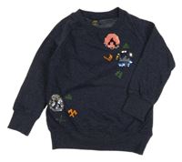 Tmavomodrá melírovaná mikina s flitrami Kiki&Koko