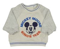 Bílo-šedá mikina s Mickeym George