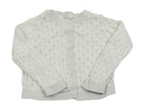 Biely perforovaný prepínaci sveter Next