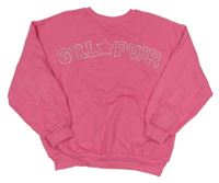 Ružová mikina s nápisom Tu