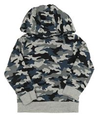 Army-sivá melírovaná mikina s kapucňou Matalan