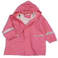 Ružová nepromokavá bunda s kapucňou