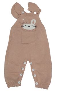 Svetloružové pletené na traké nohavice s myškou Shein