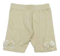 Svetlobéžové elastické kraťasy sy mašľami River Island