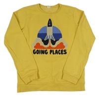 Okrová mikina s raketou Hema