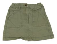 Khaki plátenná sukňa H&M