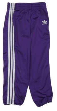 Fialové sportovní tepláky Adidas