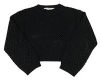 Čierny perforovaný crop sveter H&M