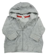 Sivá zamatová prepínaci mikina s kapucňou H&M