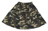 Hnedo-béžové army sukňa
