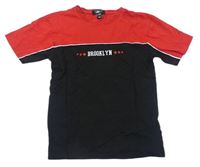 Čierno-červené tričko s nápisom New Look