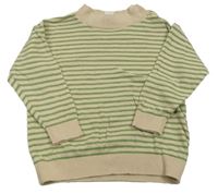 Béžovo-zelený pruhovaný sveter zn. H&M