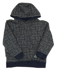 Tmavomodro-sivá vzorovaná mikina s kapucňou Topolino