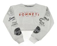 Biela crop mikina s logom Sonnneti