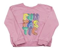 Svetloružová mikina s nápisom H&M