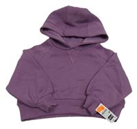 Nové - Fialová crop mikina s kapucňou Dunnes