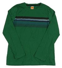 Tmavozelené tričko s prúžkami Icebreak