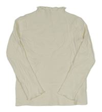 Smetanové žebrované triko H&M