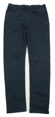 Tmavomodré plátenné chino nohavice H&M