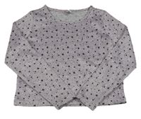 Sivo-ružové melírované crop tričko s hviezdičkami Yigga