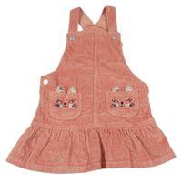 Růžové manšestrové šaty s kočkami F&F