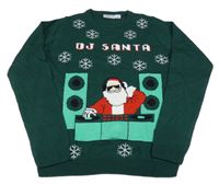 Tmavozelený sveter so Santou Pepperts
