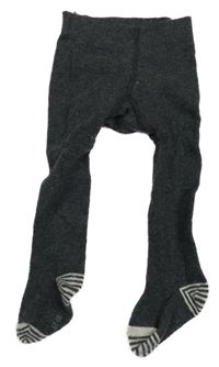 Tmavošedo-pruhované punčocháče Topomini 